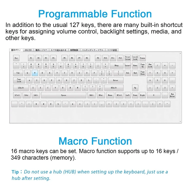Alt view image 9 of 10 - Koolertron Single-Handed Macro Mechanical Keyboard, Blue LED Backlight Portable Single-Handed Mechanical Gaming Keyboard 48 Fully Programmable Keys Red Axis