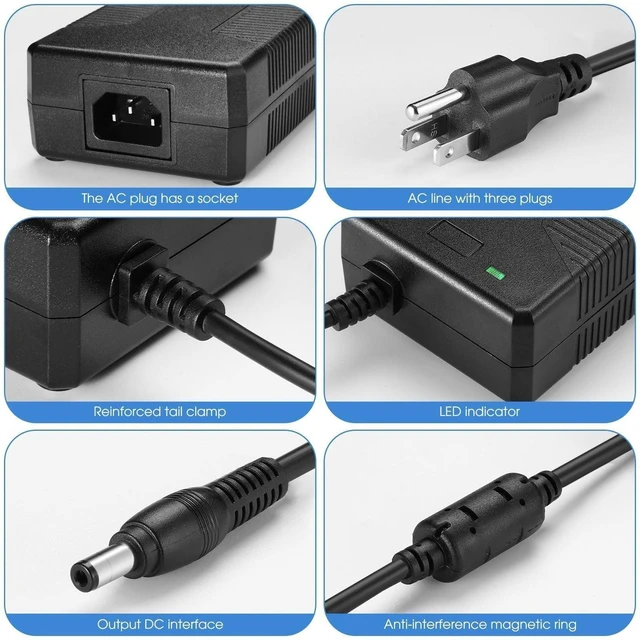 Alt view image 8 of 10 - 20V Power Supply Compatible with LG 45-inch Ultragear OLED Gaming Monitor, Model AD10660LF, Black, for 45GS96QB 45GS95QE 45GX90SA Series