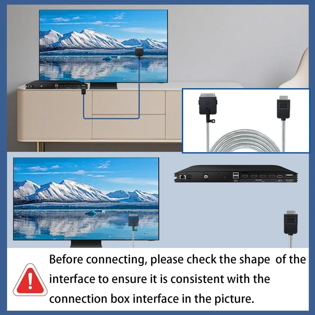 Alt view image 8 of 10 - 2.5M BN39-02944A One Connect Cable Compatible with Samsung The Neo QLED 8K 55" 65" 75" 85" 98" TV QN800D QN850D QN900D QN990C Series and LS55CG970NNXGO Monitor