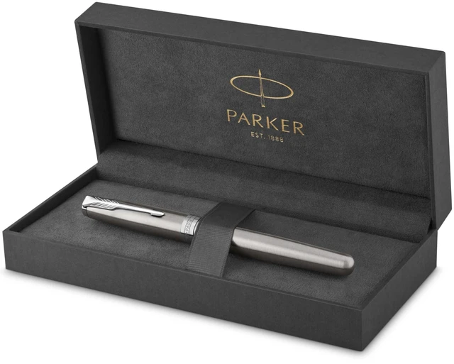 Alt view image 6 of 10 - PARKER Sonnet Rollerball Pen, Stainless Steel with Palladium Trim, Fine Point Black Ink (1931511)