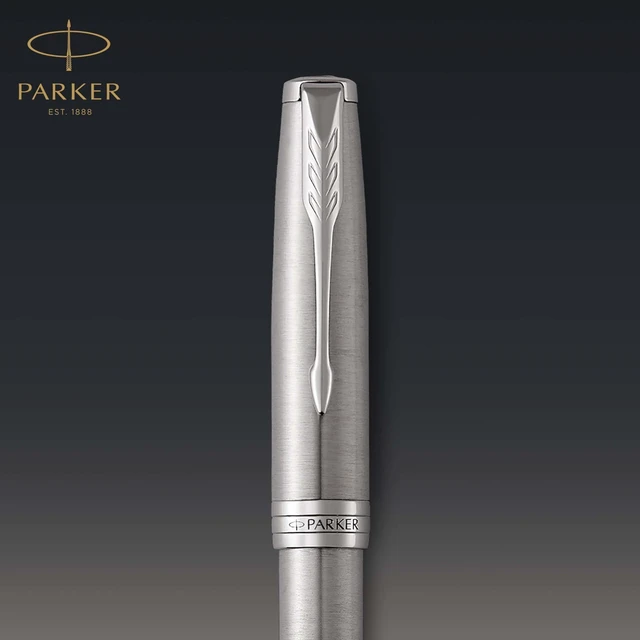 Alt view image 9 of 10 - PARKER Sonnet Rollerball Pen, Stainless Steel with Palladium Trim, Fine Point Black Ink (1931511)