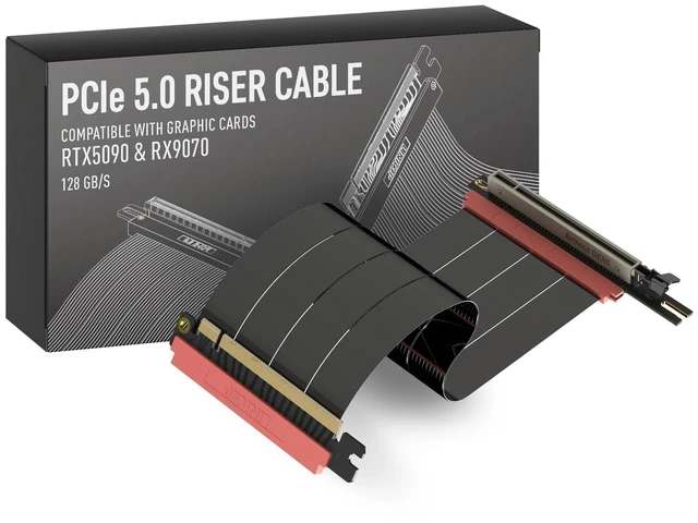 Alt view image 6 of 10 - LINKUP PCIE 5.0 Riser Cable ^^ for Vertical GPU Mount ^^ ITX Reverse Left Angle ^^ Graphics Card GPU Ready ^^ Usable with PCIe 4.0 & RX 9070/ RTX5090 ^^ 24cm (Total Length: 27cm)