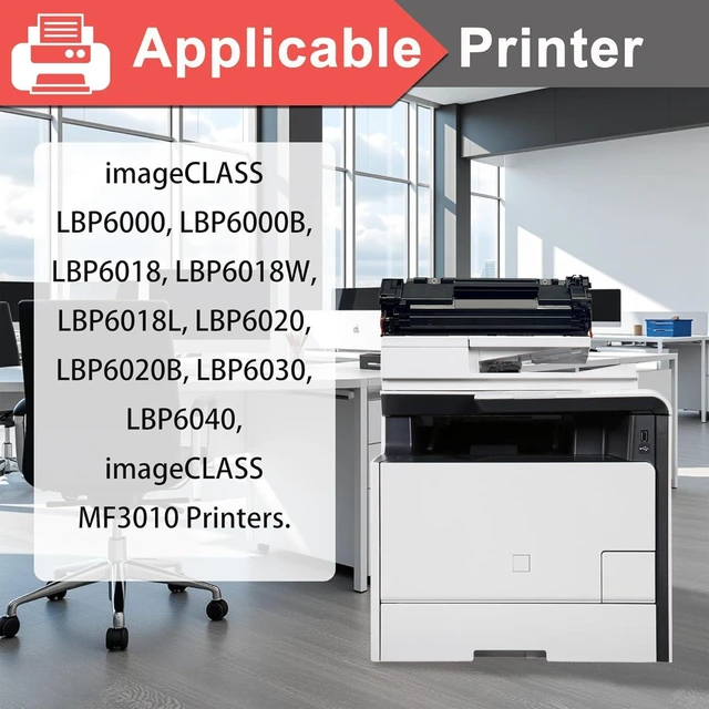 Alt view image 8 of 12 - 125 Toner Cartridge - 2 Black CRG 125 Replacement for Canon 125 CRG125 Toner Cartridge for Imageclass LBP6030w LBP6000 MF3010 LBP6018 LBP6020 Printer