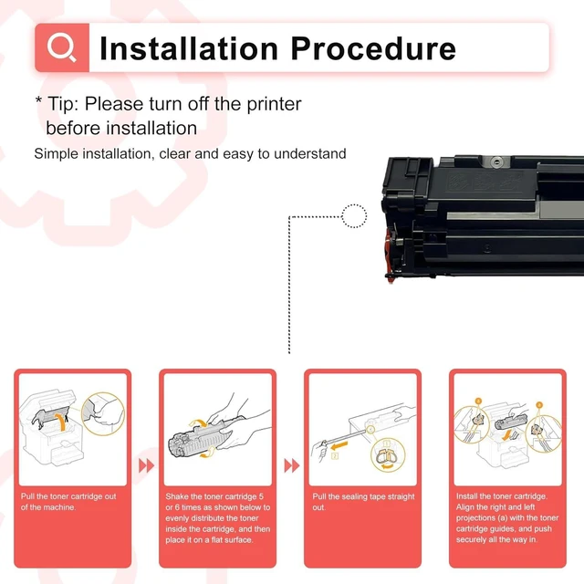 Alt view image 11 of 12 - 125 Toner Cartridge - 2 Black CRG 125 Replacement for Canon 125 CRG125 Toner Cartridge for Imageclass LBP6030w LBP6000 MF3010 LBP6018 LBP6020 Printer