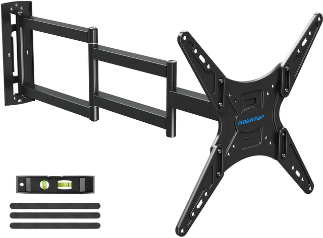 Alt view image 6 of 10 - MOUNTUP Outdoor Long Arm TV Wall Mount for 26-65" TVs, Waterproof & Rustproof Outside Full Motion Bracket with Stainless Steel Screws, 37.4'' Long Extension Corner TV Mount Hold 77 lbs, VESA 400x400mm