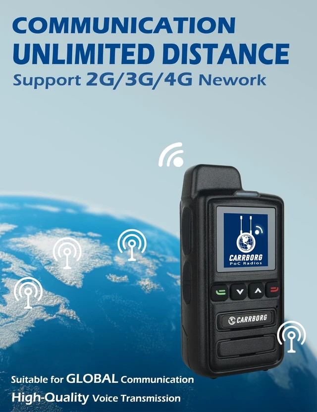 Alt view image 7 of 10 - Lifetime Free Nationwide Long Range Walkie Talkies Unlimited Range Global 4G PoC with Earpiece, Portable Two Way Radios for Adults Family, Logistics, Company, Truck Fleet with Sim Card (2 Pack)