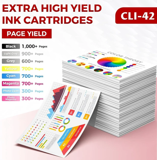 Alt view image 10 of 14 - YQSLPBM CLI-42 Ink Cartridges Compatible for Canon CLI-42 CLI42 CLI 42 Ink for Canon PRO 100 Ink Cartridges for Pixma PRO-100 PRO-100S Printer(8 Pack)
