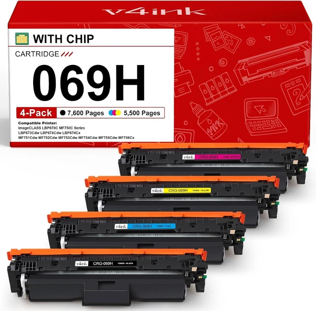 Alt view image 8 of 14 - v4ink 069H 069 Toner Cartridges High Capacity Compatible Replacement for Canon 069H 069 Works for Canon Color imageCLASS MF750C LBP670C Series MF753Cdw MF754Cdw MF751Cdw LBP674Cdw Printer 4-Pack