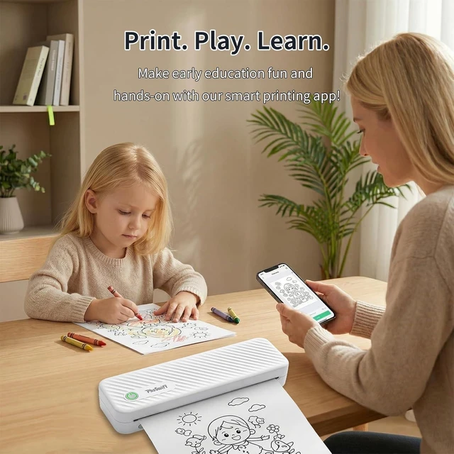 Alt view image 13 of 14 - Portable Printer Bluetooth for Travel, Inkless Thermal Printer Support 8.5" X 11" Letter & A4, with Phone Laptop for Home Use Car Office School