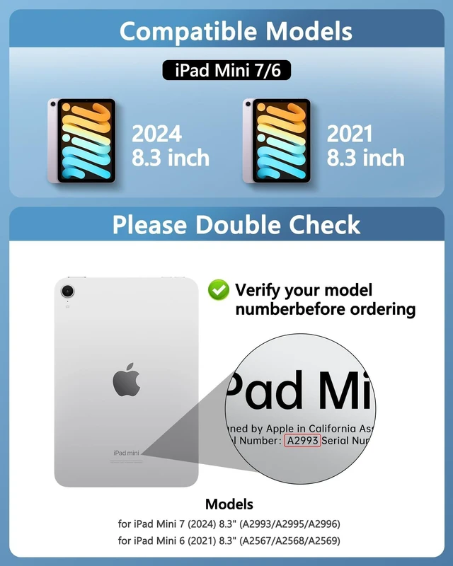 Alt view image 7 of 10 - Clear Keyboard Case for iPad Mini 7 A17 Pro(2024) & Mini 6 (2021) 8.3", 7-Color Backlit Wireless Keyboard with Touchpad, 360 Rotating Stand, Pencil Holder for iPad mini 7th/6th Generation White