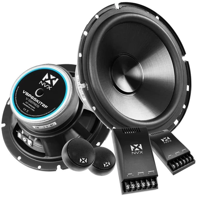 Alt view image 6 of 10 - NVX VSP65KIT2F 6.5" Premium Car Speakers, 375W each side(750W per set), 250W RMS, 2-Ohm 2-Way Component System w/ 1" Silk Dome Tweeters & Passive X-Overs, Easy to Install in Cars/Trucks/Doors (Pair)