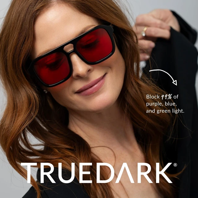 Alt view image 7 of 10 - TrueDark by Dave Asprey ^^ Twilights Monaco ^^ Blue Light Glasses for Women & Men, Red Lenses Block 99% Blue, Green & Violet Light for Night Use