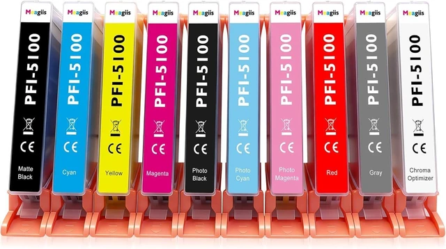 Alt view image 9 of 14 - PFI-5100 Ink Cartridge Replacement for Canon 5100 Ink Cartridges Compatible with Canon ImagePROGRAF PRO-310 Printer (PFI5100 Ink, 10-Color Pigment Ink)