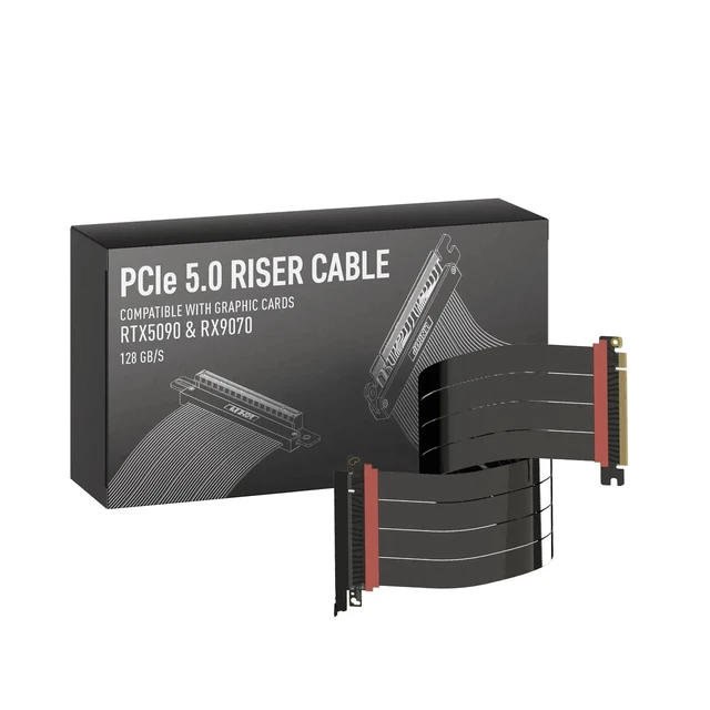 Alt view image 6 of 10 - LINKUP PCIE 5.0 Riser Cable ^^ for Vertical GPU Mount ^^ Straight ^^ Graphics Card GPU Ready ^^ Usable with PCIe 4.0 & RX9070/ RTX5090 ^^ 50cm (Total Length: 54cm)