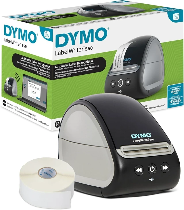 Alt view image 8 of 14 - DYMO LabelWriter 550 Series Label Printer with Dymo-Branded Label Compatibility Automatic Recognition Low Waste Optimized Direct Thermal Printing and Plastic-Free Packaging
