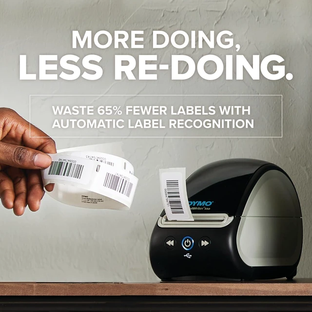 Alt view image 11 of 14 - DYMO LabelWriter 550 Series Label Printer with Dymo-Branded Label Compatibility Automatic Recognition Low Waste Optimized Direct Thermal Printing and Plastic-Free Packaging