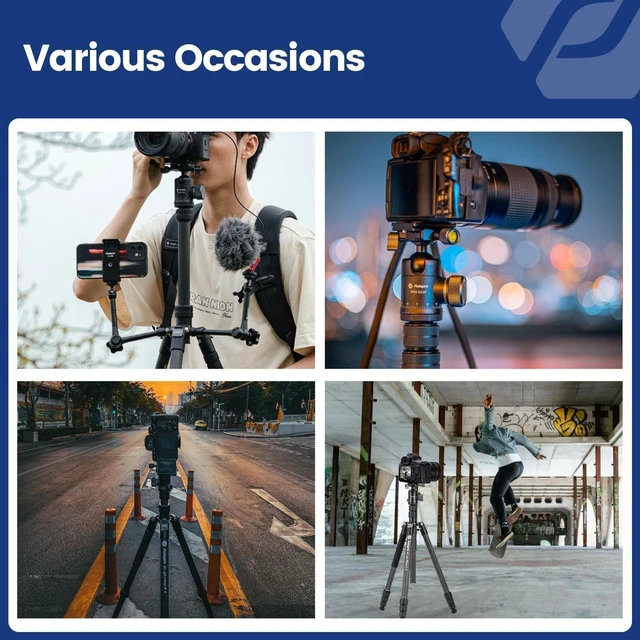 Alt view image 7 of 8 - Fotopro Carbon Fiber Camera Tripod with 360" Panorama Head, Lightweight Travel Tripod with 75" Detachable Monopod, Compact Portable for DSLR Mirrorless Camera Photography, 22 lbs Load, X-Go Plus E 2