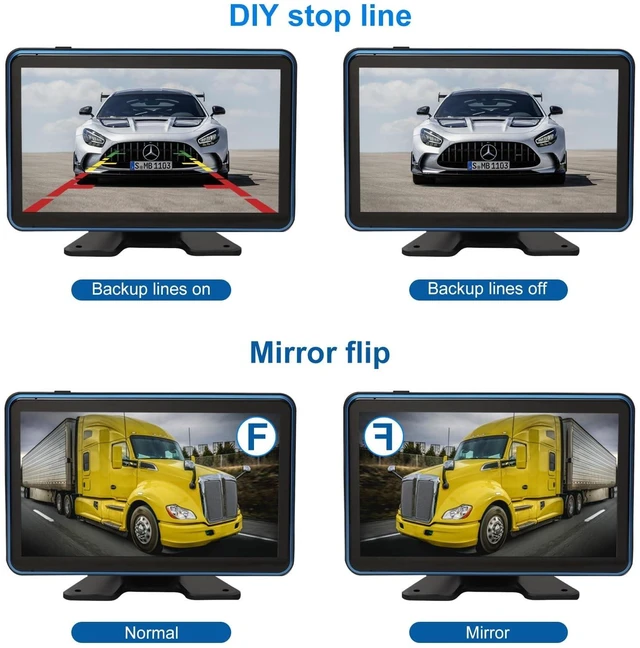 Alt view image 10 of 10 - 3T6B Wired RV Backup Camera System Kit, 10.1" IPS Touch Screen Display Monitor & 3 AHD Cameras with 4 Split Screen 1080P DVR Record IP69 Waterproof for RV Truck Bus Trailer Camper
