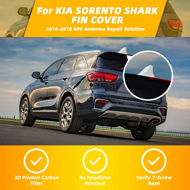 Alt view image 8 of 10 - Shark Fin Antenna for Kia Sorento 2016 2017 2018 GPS Antenna Repair Cover (White)