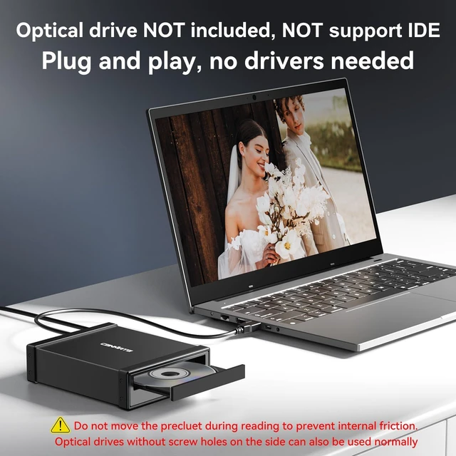 Alt view image 7 of 10 - 5.25" Blu-Ray/CD/DVD SATA Drive enclosure with USB A/C 3.0, 5.25 drive enclosure, Optical Drive Enclosure, Aluminum Alloy, Hot swappable(Optical Drive not included)