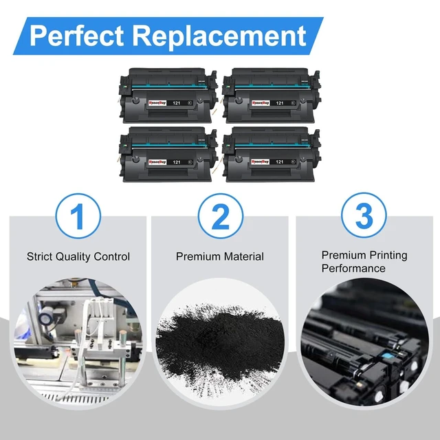 Alt view image 9 of 10 - 121 Toner Cartridge High Yield Replacement for Canon 121 CRG-121 Black Toner Cartridges Compatible for Canon ImageCLASS D1650 D1620 Laser Printer Ink All-in-One Copier Scanner,4-Pack with chip