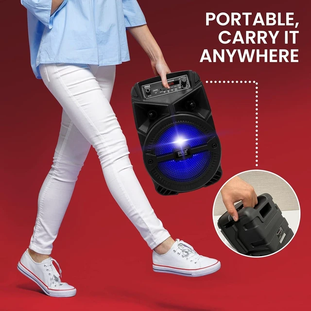 Alt view image 13 of 14 - Pyle 240W Rechargeable Outdoor Bluetooth Speaker Portable PA System w/ 6.5 Subwoofer 1 Tweeter, Microphone In, Party Lights, MP3/USB, Radio, Remote - Pyle PPHP634B