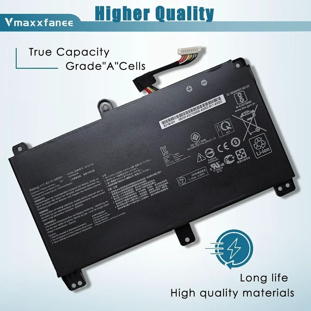 Alt view image 10 of 14 - 48Wh B31N1726 Long Line Battery Replacement for ASUS ROG Strix G531 G531GT-BI7N6 G531GT Series G15 G512LI G512 Series 11.4V 4240mAh
