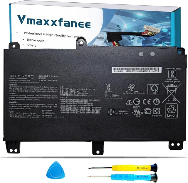 Alt view image 8 of 14 - 48Wh B31N1726 Long Line Battery Replacement for ASUS ROG Strix G531 G531GT-BI7N6 G531GT Series G15 G512LI G512 Series 11.4V 4240mAh