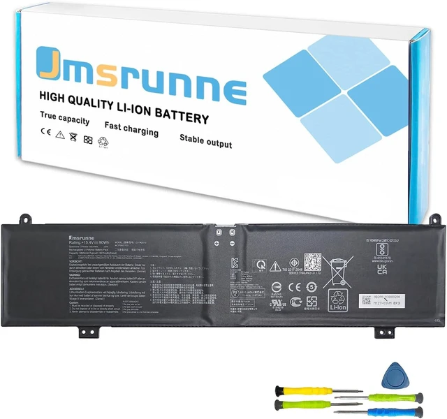 Alt view image 8 of 14 - C41N2013 C41N2013-1 Laptop Battery Replacement for Asus ROG Strix G713 G513 Scar G733 G533 TUF Gaming A15 FA507 A17 FA707 Zephyrus GA502 GA503 S17 GX703 M16 GU603 ProArt Studiobook 16 OLED 90Wh