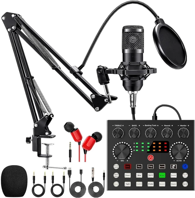 Alt view image 8 of 14 - Podcast Equipment Bundle, BM-800 Podcast Microphone Bundle with V8S Voice Changer, Condenser Microphone Recording Studio Package for Podcasting Streaming Recording Singing PC Mobile YouTube TikTok