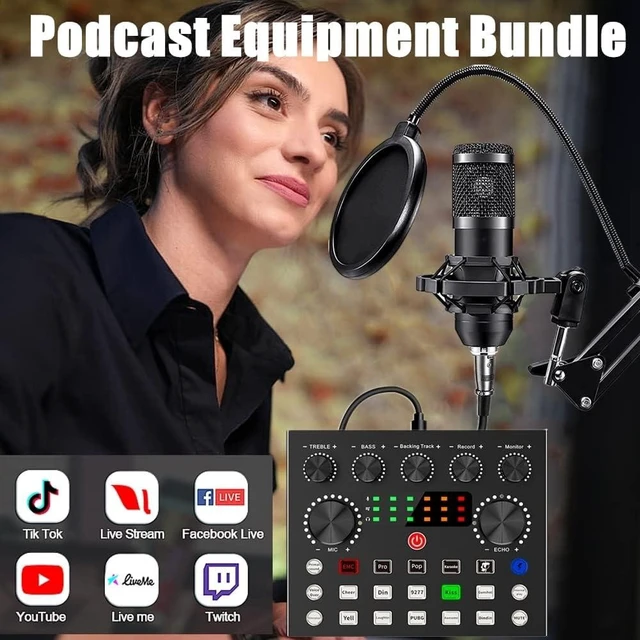 Alt view image 14 of 14 - Podcast Equipment Bundle, BM-800 Podcast Microphone Bundle with V8S Voice Changer, Condenser Microphone Recording Studio Package for Podcasting Streaming Recording Singing PC Mobile YouTube TikTok