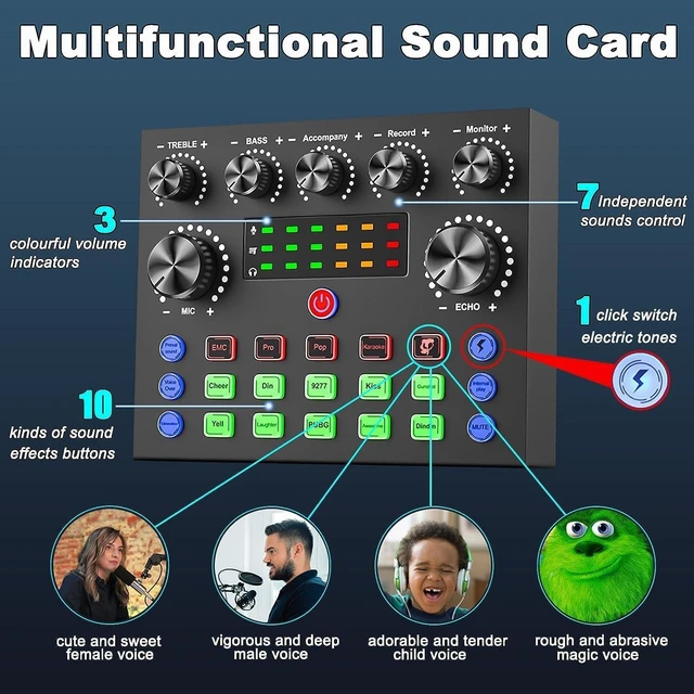 Alt view image 11 of 14 - Podcast Equipment Bundle, BM-800 Podcast Microphone Bundle with V8S Voice Changer, Condenser Microphone Recording Studio Package for Podcasting Streaming Recording Singing PC Mobile YouTube TikTok