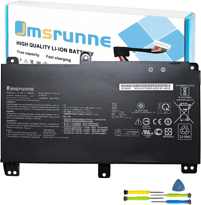 Alt view image 8 of 14 - 48Wh B31N1726 Laptop Battery Replacement for ASUS ROG Strix G531 G531GT G531GT-BI7N6 Series G15 G512 G512LI Series 11.4VLong Line