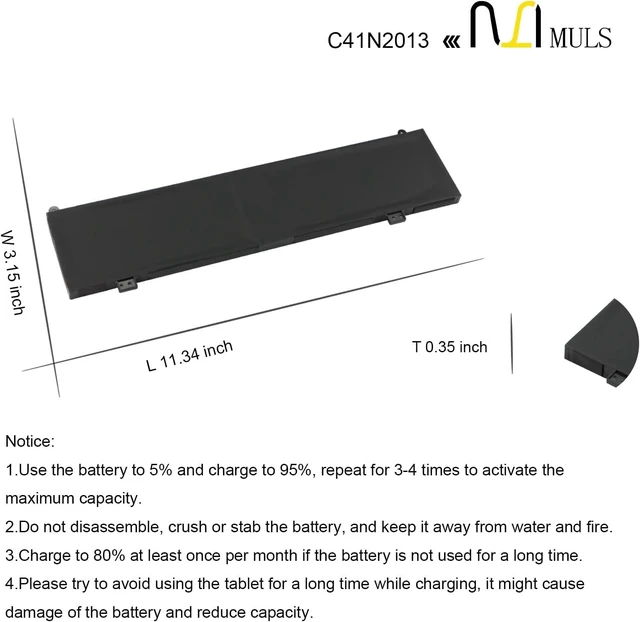 Alt view image 14 of 14 - C41N2013 90Wh Laptop Battery Replacement for Asus TUF Gaming A15 FA507 A17 FA707 F15 FX507 F17 FX707 Asus ROG Zephyrus G15 GA503 QEM QM QR QS M16 GU603 HM HR S17 GX703 HR HS Strix Scar G17 C41N2013-1