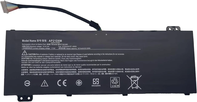Alt view image 7 of 12 - AP21D8M Replacement Battery Compatible with Acer Nitro 5 AN515-46 AN515-47 AN515-58 AN515-58-56CL AN515-58-766R AN515-58-72QR,Nitro V 15 ANV15-51,Nitro 16 AN16-51 AN16-51-74BV - 15.4V 57.48Wh