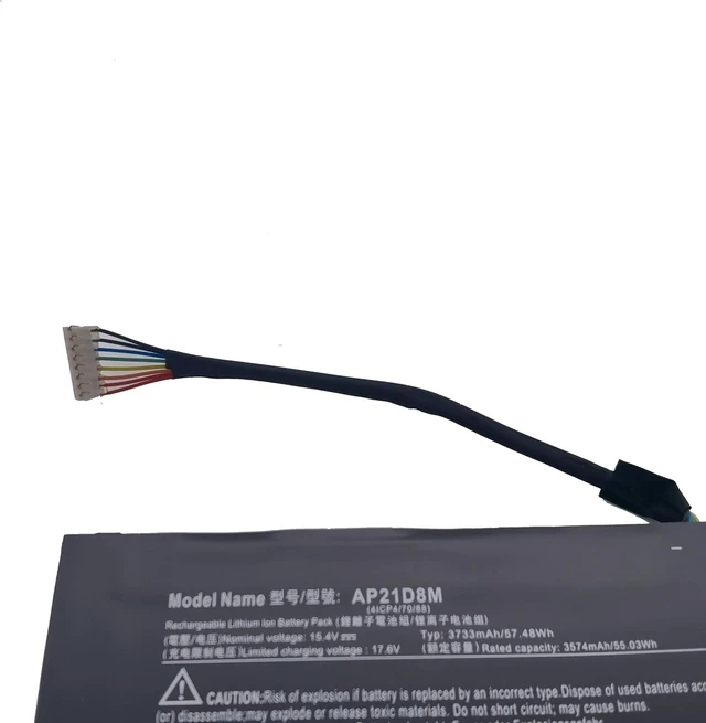 Alt view image 9 of 12 - AP21D8M Replacement Battery Compatible with Acer Nitro 5 AN515-46 AN515-47 AN515-58 AN515-58-56CL AN515-58-766R AN515-58-72QR,Nitro V 15 ANV15-51,Nitro 16 AN16-51 AN16-51-74BV - 15.4V 57.48Wh