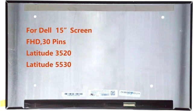 Alt view image 8 of 12 - Replacement 15.6 inch Screen for Dell Latitude 3520 5530 Series Laptop Non-Touch Screen FHD 1920x1080 30 Pins LCD Display RF17T 0RF17T KFMYW 0KFMYW