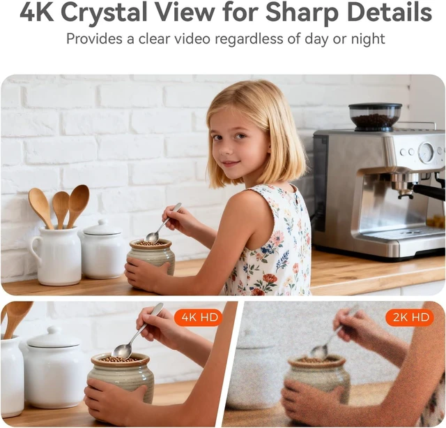 Alt view image 10 of 14 - 4K Security Camera,Industry's First with Built-in Storage No Monthly Fees,Indoor Camera Wireless,Baby/Pet/Dog Camera with Phone APP,360° Pan-Tilt Wireless Indoor Cam,Cry Detection,2-Way Audio