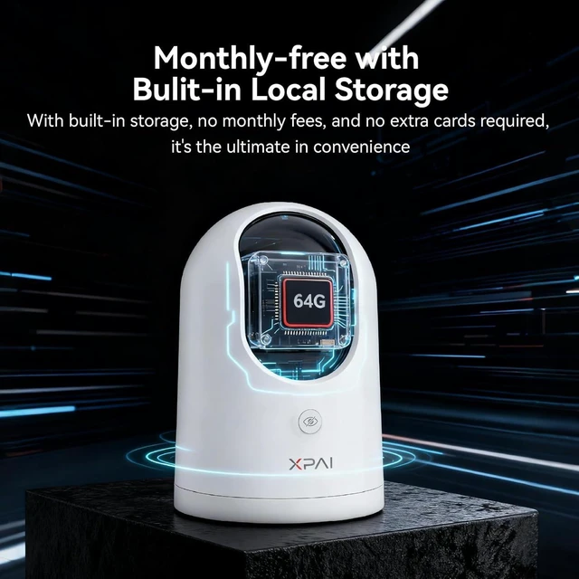 Alt view image 9 of 14 - 4K Security Camera,Industry's First with Built-in Storage No Monthly Fees,Indoor Camera Wireless,Baby/Pet/Dog Camera with Phone APP,360° Pan-Tilt Wireless Indoor Cam,Cry Detection,2-Way Audio