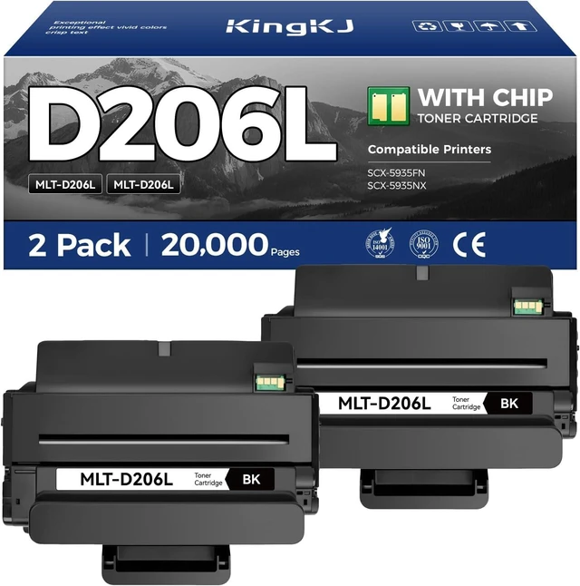Alt view image 7 of 12 - MLT-D206L Toner Cartridge Black 2-Pack High-Yield Replacement for Samsung MLT-D206L D206L 206L Compatible with Samsung SCX-5935FN SCX-5935NX Laser Multifunctional Printer, 10,000 Pages Monochrome Ink