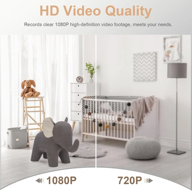 Alt view image 9 of 14 - Nanny Cam 1080P HD Clock Hidden Camera Motion Detection Loop Recording Small Video Camera for Office, Indoor Security Camera No WiFi Function