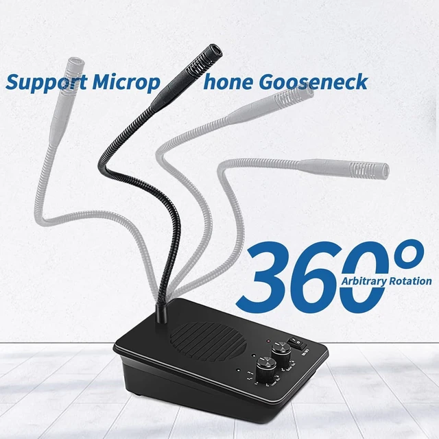 Alt view image 10 of 12 - Daytech Window Intercom with Outer Speaker, Loud Speaker, Connect Wireless Mic, Intercommunication Talk Through Glass for Hotel, School, Counter, Store, Station 1 Pack