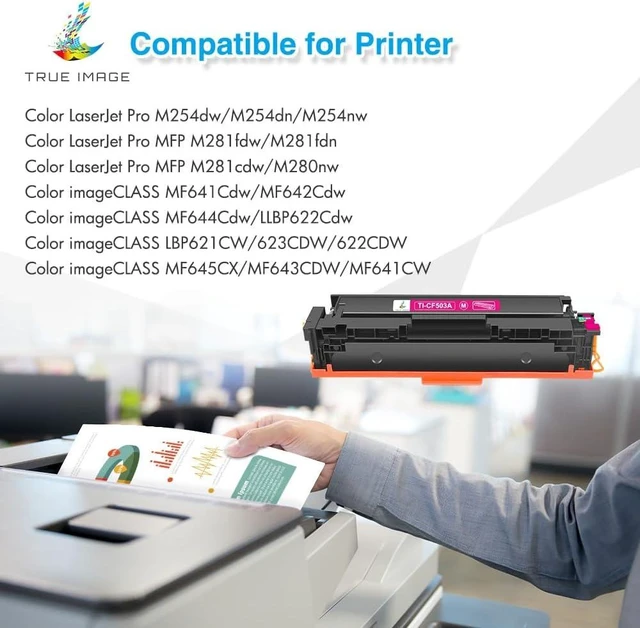 Alt view image 8 of 12 - TRUE IMAGE Compatible Toner Cartridge Replacement for HP 202A CF500A 202X M281fdw Color Laserjet Pro MFP M281fdw M281cdw M254dw M281fdn M254 M281 202 Toner Printer (Black Cyan Yellow Magenta, 4-Pack)