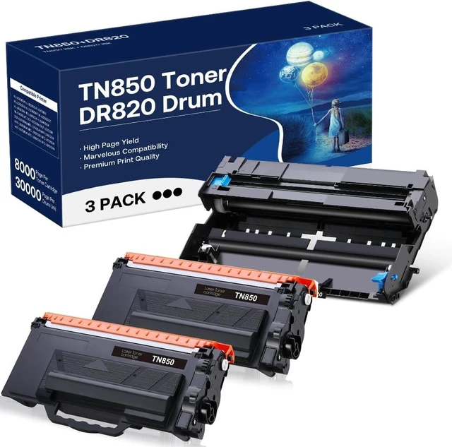 Alt view image 8 of 14 - TN850 Toner Cartridge & DR820 Drum Unit Compatible for Brother TN850 TN-850 DR820 DR-820 Replacement for Brother DCP-L5500DN DCP-L5650DN HL-L6200DWT HL-L6400DW MFC-L5700DW MFC-L5800DW Printer (3pack)