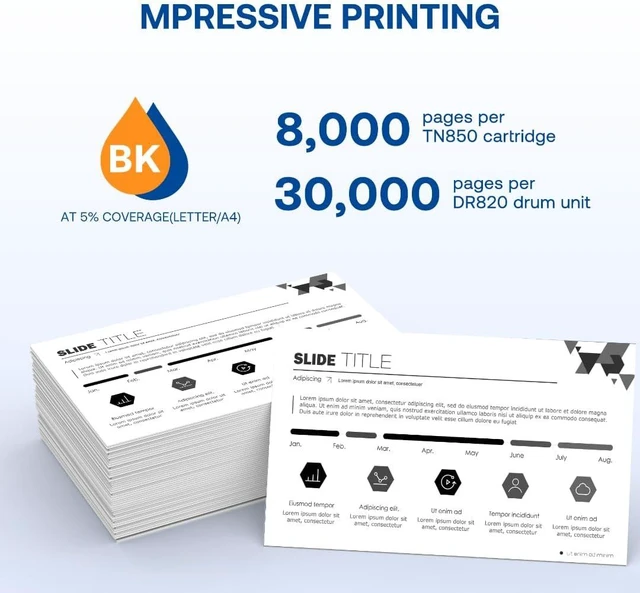 Alt view image 10 of 14 - TN850 Toner Cartridge & DR820 Drum Unit Compatible for Brother TN850 TN-850 DR820 DR-820 Replacement for Brother DCP-L5500DN DCP-L5650DN HL-L6200DWT HL-L6400DW MFC-L5700DW MFC-L5800DW Printer (3pack)
