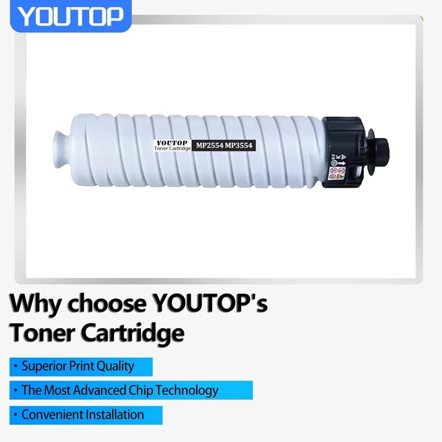 Alt view image 11 of 14 - MP2554 MP3554 Black Toner Cartridge Replacement for Ricoh MP2554,MP2555,MP3054,MP3055,MP3554,MP3555,MP4054,MP4055, MP5054,MP5055,MP6054,MP6055, IM2500, IM3500, IM4000, IM5000, IM6000
