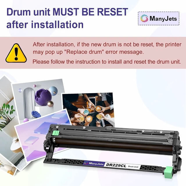 Alt view image 11 of 14 - 4 Pack DR229CL Drum Unit Replacement for Brother DR-229CL DR229 TN229XL Compatible for Brother MFC-L3780CDW, HL-L3220CDW HL-L3295CDW HL-L3300CDW MFC-L3720CDW HL-L3280CDW Printer(NOT Toner)