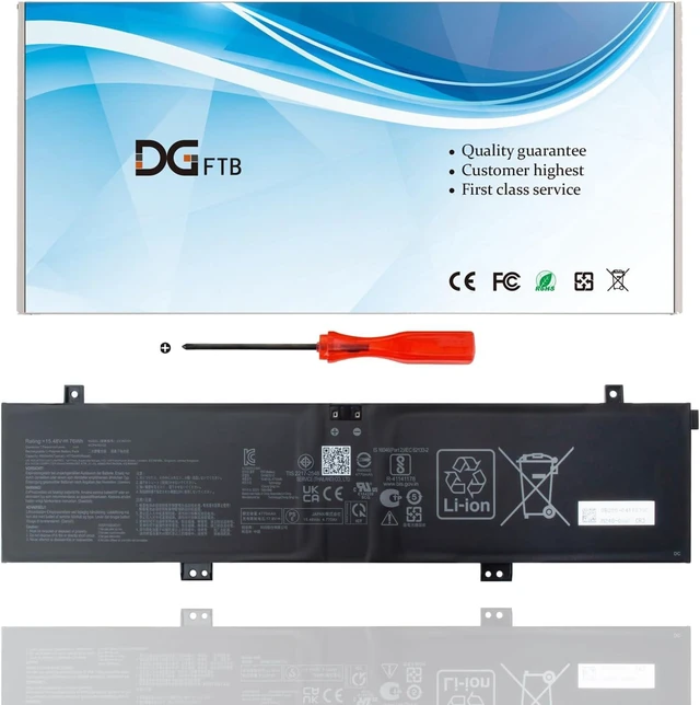 Alt view image 8 of 14 - DGFTB C41N2101 New Laptop Battery for ASUS ROG Zephyrusa G14 2022 FX517 GA402 GA402RJ GA402R UM6702RC K6501 M6501 TUF517 TUF571 FX517ZR-F15 0B200-04110000 (15.48V 76Wh/4770mAh)