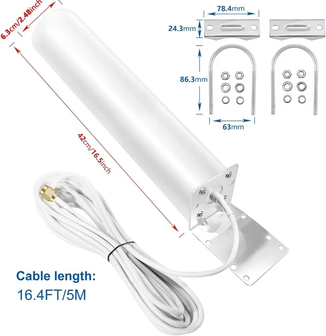 Alt view image 8 of 12 - High Gain Universal Wide-Band 5G 4G LTE WiFi Outdoor Antenna for Mobile Cell Phone Verizon, AT&T, T-Mobile 5G 4G Cellular Modem Router698-6000MHz, Boosts RV Home Internet Gateway, Slinkdsco
