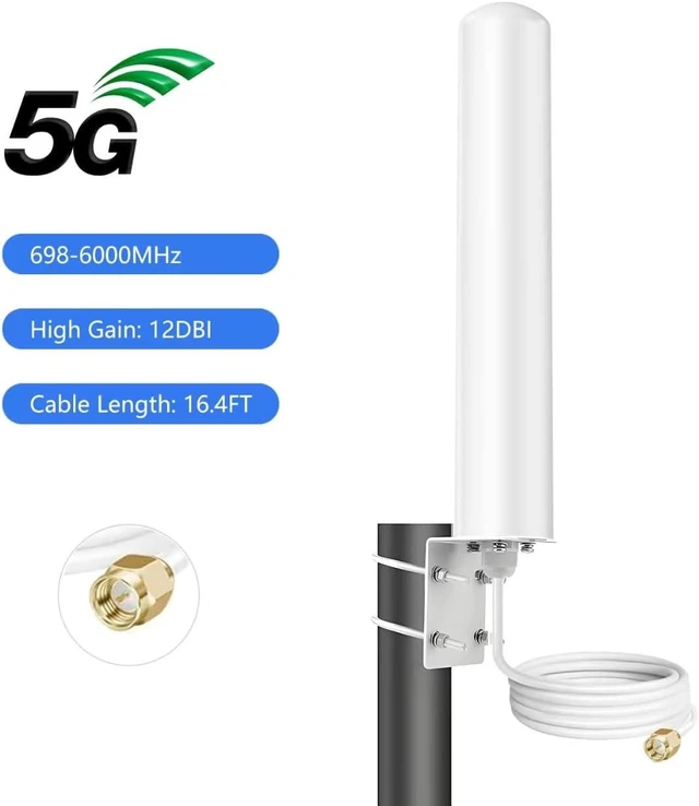Alt view image 9 of 12 - High Gain Universal Wide-Band 5G 4G LTE WiFi Outdoor Antenna for Mobile Cell Phone Verizon, AT&T, T-Mobile 5G 4G Cellular Modem Router698-6000MHz, Boosts RV Home Internet Gateway, Slinkdsco